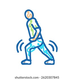 pain when walking flat feet doodle icon sketch vector. pain when walking flat feet sign. isolated symbol illustration