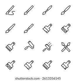 Painbrush icon set vector illustration