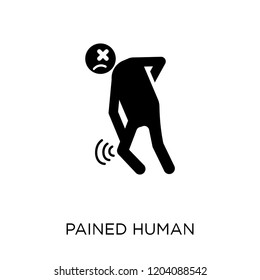 pained human icon. pained human symbol design from Feelings collection. Simple element vector illustration on white background.