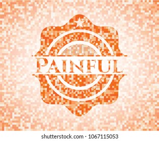 Painful abstract orange mosaic emblem