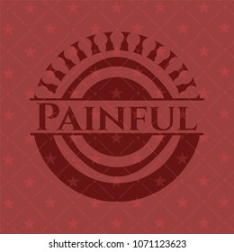 Painful badge with red background