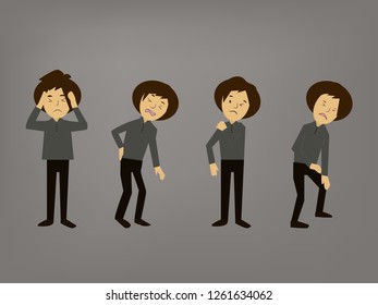 painful body vector