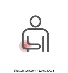 Painful elbow line icon. Vector sign for web graphic.