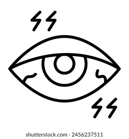 Painful Eye Vector Line Icon Design