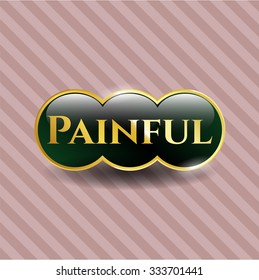 Painful gold emblem or badge