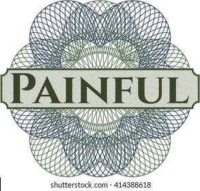 Painful inside money style emblem or rosette