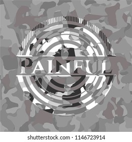 Painful on grey camo pattern