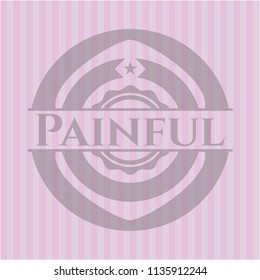 Painful realistic pink emblem