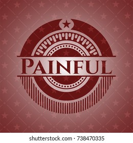 Painful retro red emblem