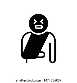 Painful vector black icon
