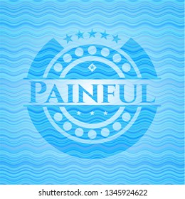 Painful water wave concept badge.