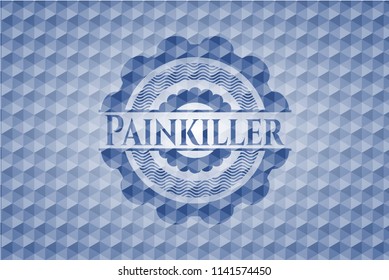 Painkiller blue polygonal badge.