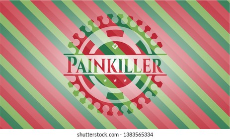 Painkiller christmas colors style badge. Vector Illustration. Detailed.