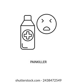 Symbol für Painkiller Concept Line. Einfache Elementdarstellung. Painkiller-Konzept Umriss Symboldesign.