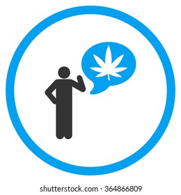 Painkiller Dream vector icon. Style is bicolor flat circled symbol, blue and gray colors, rounded angles, white background.