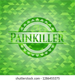 Painkiller green emblem with mosaic background