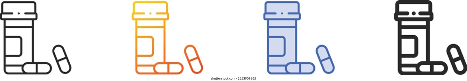 painkiller icon.Thin Linear, Gradient, Blue Stroke and bold Style Design Isolated On White Background