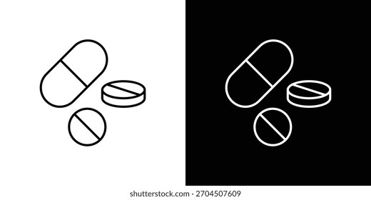 Icono de píldoras analgésicas editable golpe de Vector para Diseños web