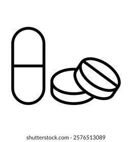 Painkiller pills icon Outline vector for web ui