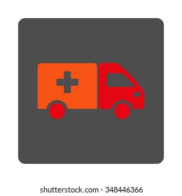 Painkiller Shipping vector icon. Style is flat rounded square gray button with red symbol, white background.