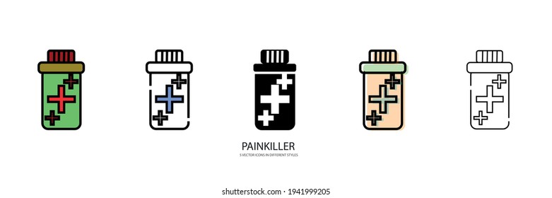 Painkiller tablet vector type icon