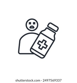 painkillers icon. vector.Editable stroke.linear style sign for use web design,logo.Symbol illustration.