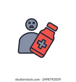 painkillers icon. vector.Editable stroke.linear style sign for use web design,logo.Symbol illustration.