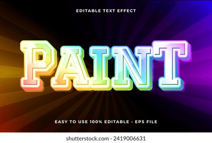Paint 3d style editable text effect template