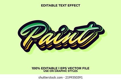 effet de texte de peinture 3d avec thème de calligraphie. texte vert lettrage typographie style de police