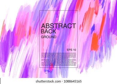 Paint abstract background design. Oill paint look colorful texture. Artistic backdrop. Horizontal banner with digital strokes. Bright template.
