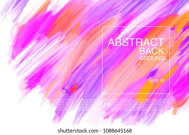 Paint abstract background design. Oill paint look colorful texture. Artistic backdrop. Horizontal banner with digital strokes. Bright template.