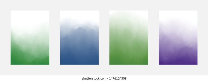 Paint Abstract Cover Set. Curve Design. Gradient Background. Smudge Texture. Vector illustration
