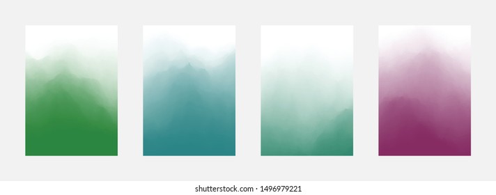 Paint Abstract Cover Set. Gradient Texture. Fade Background. Curve Pattern. Vector illustration