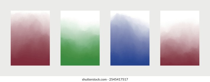 Paint Abstract Cover Set. Modern Backdrop. Smudge Design. Curve Pattern. Vector illustration