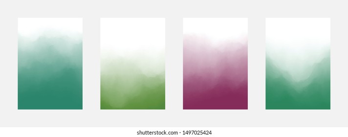 Paint Abstract Cover Set. Smooth Design. Curve Pattern. Smudge Background. Vector illustration