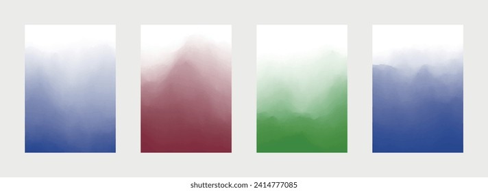 Paint Abstract Cover Set. Smudge Texture. Colorful Design. Fade Background. Vector illustration