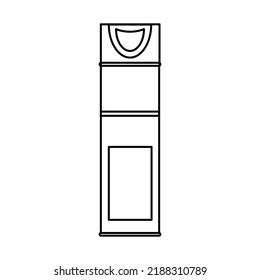 Paint Aerosol Spray Graffiti Vektorgrafik Design Umriss und Kunst schmutzig kann Symbol künstlerische isolierte weiße Linie dünn. Flaschensymbole und Straßenschild. Wand aus gepolstertem Containerelement