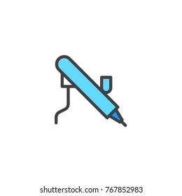 Paint airbrush tool filled outline icon, line vector sign, linear colorful pictogram isolated on white. Symbol, logo illustration. Pixel perfect vector graphics