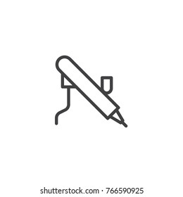 Paint airbrush tool line icon, outline vector sign, linear style pictogram isolated on white. Symbol, logo illustration. Editable stroke