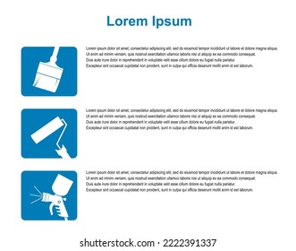 Paint application icon.design collection logo vector illustration.Paintbrush with handle, bristle, bucket