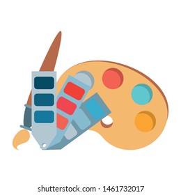 paint art creative decoration tools,  cartoon vector graphic design illustration.
