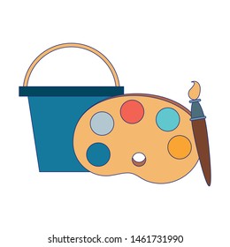 paint art creative decortation tools cartoon vector illustration graphic design