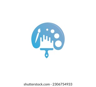 Paint art logo design sign