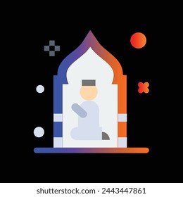 Paint art tools, design - thin line web icon set. Contains such Icons as masjid, Color palette, Paint and more. Outline icons collection. Simple vector illustration.Islamic Line Art Icons Set.