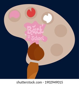 Paint Back to school in Blue Backgorund icono animado - Vector