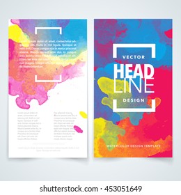 paint background color watercolor brochure poster art design blue vector vector design elements template for business brochure leaflet poster or flyer on colorful watercolor background useful for any