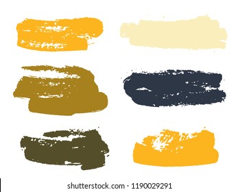 Paint background texture stains collection. Cute ink brush stroke smears. Grunge elements for labels, tags, stamps design. Watercolor texture paint ink stains isolated on white.
