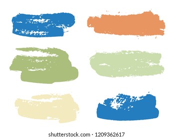 Paint background texture stains collection. Hipster ink brush stroke splashes. Dirty artistic design elements, boxes, borders for text. Watercolor texture paint ink stains isolated on white.