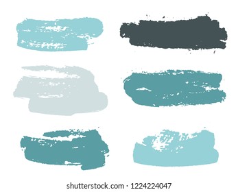 Paint background texture stains collection. Minimal ink brush stroke smears. Dirty artistic design elements, boxes, borders for text. Watercolor texture paint ink stains isolated on white.