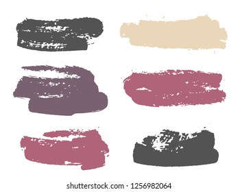 Paint background texture stains collection. Soimple ink brush stroke smears. Grunge elements for labels, tags, stamps design. Watercolor texture paint ink stains isolated on white.